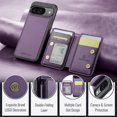 thumbnail image 2 of TECH CIRCLE for Google Pixel 9 Pro / Pixel 9 Case 6.3" 2024, PU Leather Case with A Removable Magnetic Wallet with Stand Function, RFID Blocking Credit Card Slots, Lightweight Phone Cover, Purple, 2 of 10