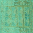 thumbnail image 1 of Ahgly Company Indoor Square Abstract Turquoise Blue Modern Area Rugs, 5' Square, 1 of 4