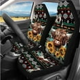 thumbnail image 2 of Qpednta Aztec Highland Cow Sunflower 14 Pack Auto Seat Covers with Car Steering Wheel Accessories and Seat Belt Pads Cars Headrest Cover Keychain Soft Decorative Universal Fit Cars,SUVs, 2 of 6