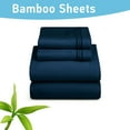 thumbnail image 2 of Comfylife King Size Bed Sheet Set Bamboo Derived Rayon -Deep Pockets, Moisture Wicking, No Fading, Softer Than Cotton- 4 Pieces, Navy Blue, 2 of 5