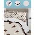 thumbnail image 4 of Quilts King Size Bedding Set, Farmhouse Country Lightweight Quilted Comforter, Vintage Rustic Cabins Stars Tree on Linen Soft Bedspread Coverlet with Pillow Covers for All Season, 96" x 106", 4 of 7