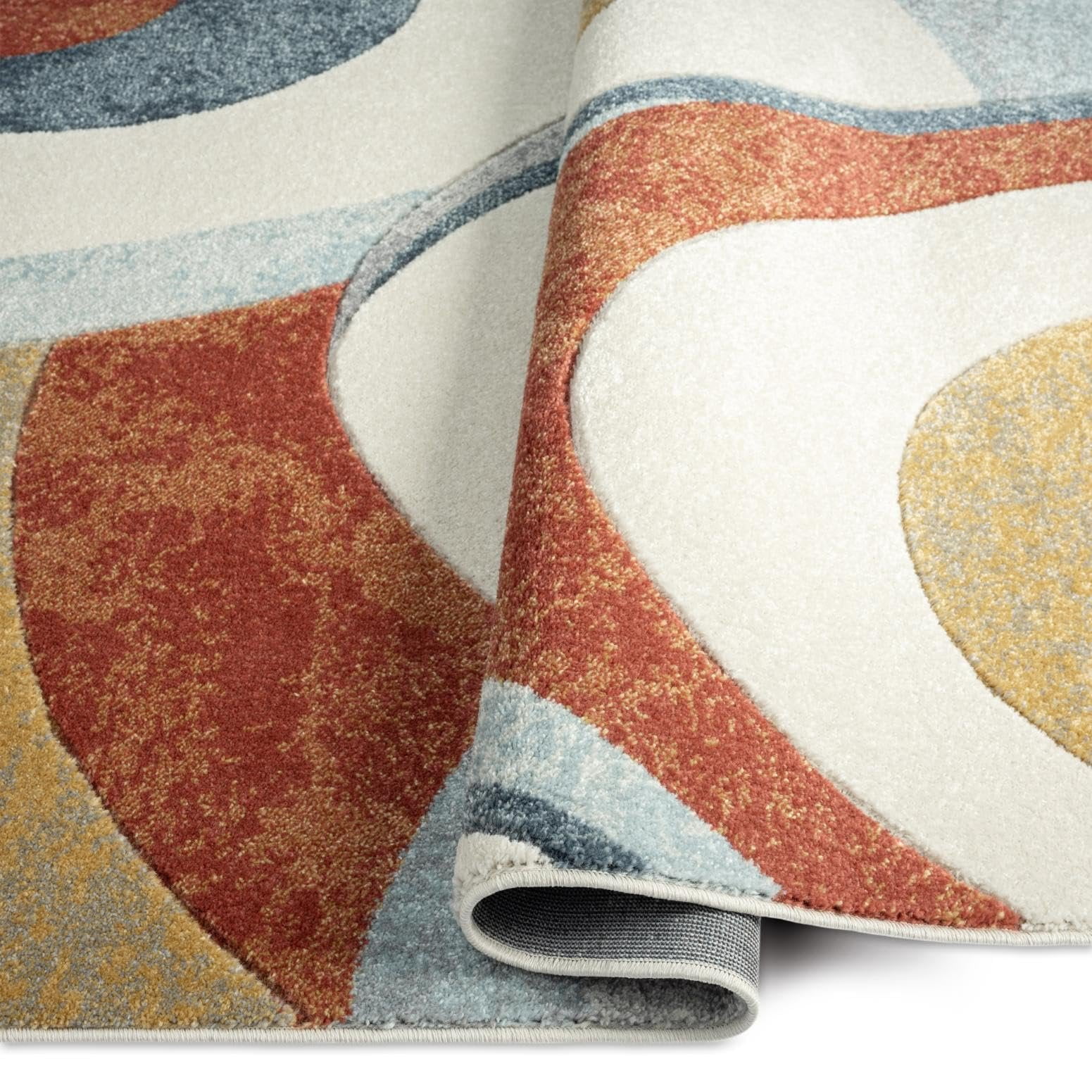 Home Dynamix Tribeca Slade Contemporary Abstract Area Rug, Blue/Rust, 7'10"x10'6"