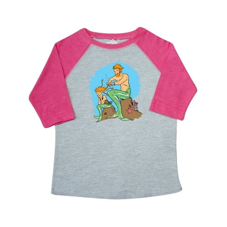 

Inktastic Mer Dad and Daughter Braiding Radiant Red Hair Gift Toddler Boy or Toddler Girl T-Shirt