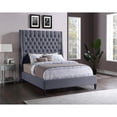 thumbnail image 2 of Meridian Furniture Fritz Gray Velvet King Bed, 2 of 10