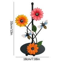 EUDIDV Home Storage Boxes Iron Sunflower Paper Towel Kitchen Decoration Accessories Room Living Room Painted Vertical Paper Towel Storage Roll Shelf Dividers