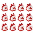 thumbnail image 1 of 50pcs Hearts Design Candy Boxes Square Chocolate Boxes Gift Container with Ribbon for Wedding (Red), 1 of 9