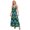 Turquoise, variant on Women's Printed Surplice Maxi Cami Dress with Sheer Overlay and Easy Care 95% Polyester 5% Spandex for versatile wear