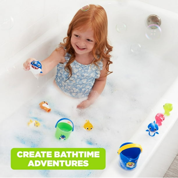 Baby Shark 10 Piece Bath Set, Baby Shark Bath Toy Set