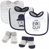 Hudson Baby Infant Boy Cotton Bib and Sock Set 5pk, Little Big Guy, One Size