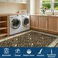 thumbnail image 4 of FairOnly Modern Farmhouse Washable 2'x6'Runner Rug Pastoral Floral Non Slip Stain Resistant Mat for Bedroom Hallway Kitchen Laundry，Brown, 4 of 7