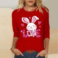 thumbnail image 2 of Camisetas Casuales de las Mujeres Impresas 3/4 Manga Cuello Redondo Blusa, Moda Ligera Superior para el Hogar Y el Uso Diario, Cómoda Imitación de la Tela Del Estante, 2 of 8