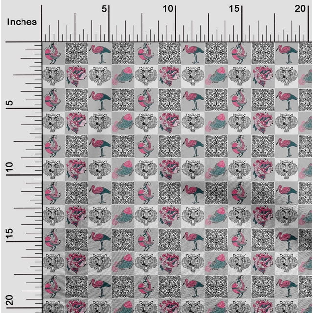 oneOone Silk Tabby Fabric Patchwork Block Print Sewing Fabric BTY 42 Inch Wide