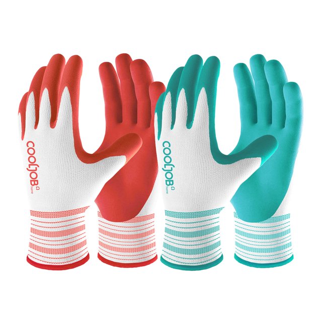 Guantes de jardinería COOLJOB para mujer, 2 pares, ligeros