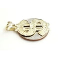 thumbnail image 6 of New 10k yellow gold dollar sign diamond cut unisex lucky pendant charm gift 2.3g, 6 of 12