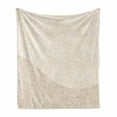 thumbnail image 1 of Ivory Soft Flannel Fleece Blanket, Shabby Form Ornamental Floral Curved Leaves Blooms Classic Feminine Flourish Pattern, Cozy Plush for Indoor and Outdoor Use, 50" x 60", Tan Cream, by Ambesonne, 1 of 6
