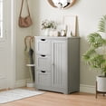 thumbnail image 3 of ZENY Bathroom Storage Cabinet with 3 Drawers and 1 Adjustable Shelf , Entryway Home Decor Furniture Towels Storage Organizer Unit, Grey, 3 of 8