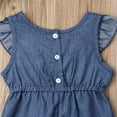 thumbnail image 4 of Arvbitana Baby Girl's Blue Sleeveless Romper Summer Ruffle Layered One Piece Playsuit Jumpsuit, 4 of 8
