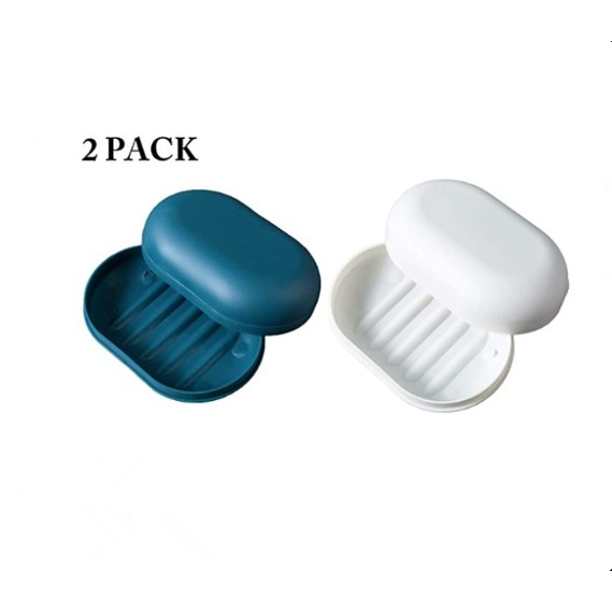 Chainplus Travel Soap Holder, 2 Pack Portable Soap Dish with Lid, Bar