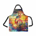 thumbnail image 2 of HATIART Abstract Colorful Collage of Music Notes and Violin Clef Painting Home Kitchen Apron for Women Men with Pockets, Unisex Adjustable Bib Apron for Cooking Baking Gardening, 2 of 2
