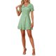 thumbnail image 2 of INSPIRE CHIC Vestido Mini de Cuadros Gingham con Volantes y Cuello Peter Pan de los años 60 XL Verde Blanco, 2 of 6