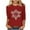 Red, variant on Christmas Shirts for Women 3/4 Sleeve Blouses Christmas Snowflakes Printed Crew Neck Tops Funny Xmas Graphic Tunic Tops Holiday Family Party Matching Pullover