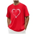 thumbnail image 2 of UVEASISHA Valentine's Day Graphic Tees for Men Crew Neck Short Sleeve T-Shirts Fancy Heart Printed Cute Shirt Spring Summer Casual Vacation Tshirts Red XXL, 2 of 6