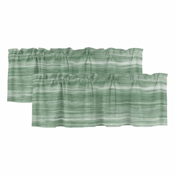 2 Pack Valances for Window, Sage Green Short Curtains for Kitchen Bedroom Living Room, Vintage Modern Abstract Art Ombre Rod Pocket Small Window Treatment Valance Drapes 60 x 18 Inch