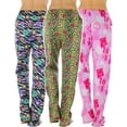 thumbnail image 6 of ToBeInStyle Women's Pack of 3 Assorted Print Fleece Lined Pajama Bottoms - Animal Print & Hearts - Large, 6 of 6