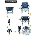 thumbnail image 5 of iClimb Chaise Pliante en Maille Compacte Robuste pour Camping avec Tablette Latérale et Poignée (Marine, 2 Pcs), 5 of 5