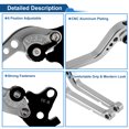 thumbnail image 4 of Palancas de freno y embrague largas Unique Bargains para Honda RC51 2000-2006, ajustables en 6 posiciones, palanca de freno de motocicleta de aleación de aluminio tono plateado, 1 par, 4 of 7