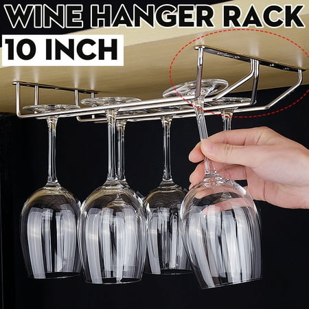 Chrome Plated Wine Champagne Glass Cup Hangers Rack Holder+Screws Set Metalcraft 10 Inch