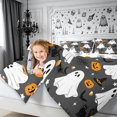 thumbnail image 3 of Erosebridal Halloween Ghost Twin Comforter Sets 2pcs,Spooky Black Cats Bedding Set,Dark Grey,Reversible,1 Comforter and 1 Pillowcase, 3 of 6