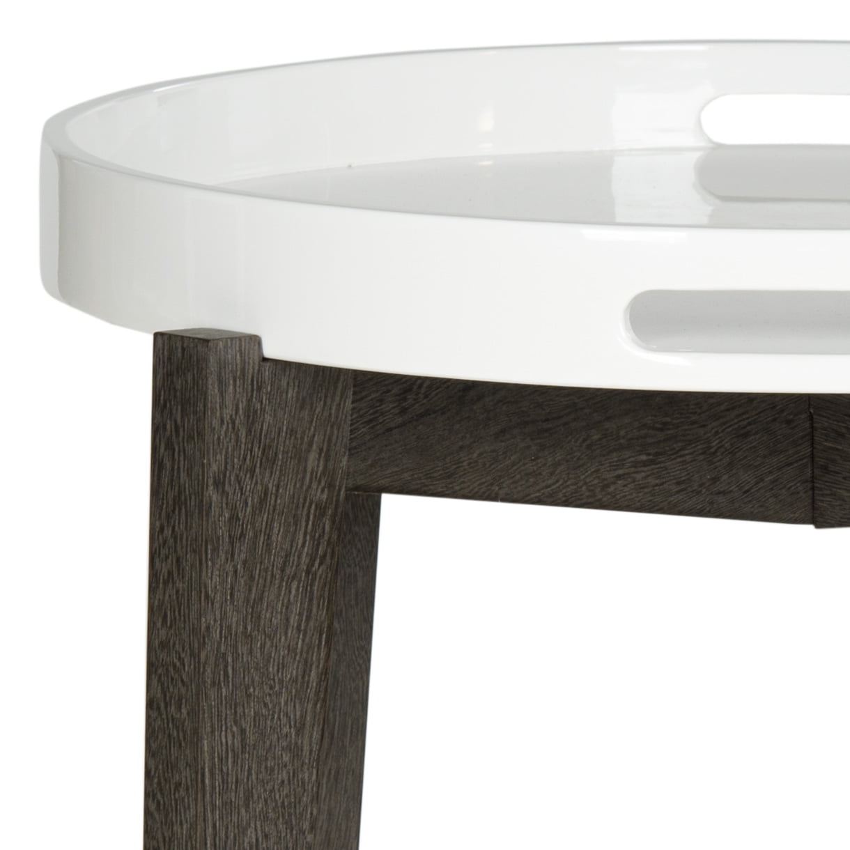 SAFAVIEH Ben Classic Tray Top Lacquer Side Table, White/Brown