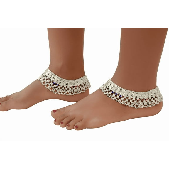 Traditional Silver-Plated Ghungroo Anklet Pair with Multicolor Accents for Women