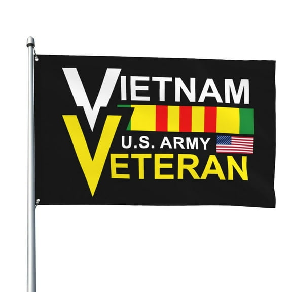 Army Vietnam Veteran Flags for Yard Outside Decorations 4x6 Ft Double Sided for Home Indoor Outdoor Lawn Balcony Corridor Party
