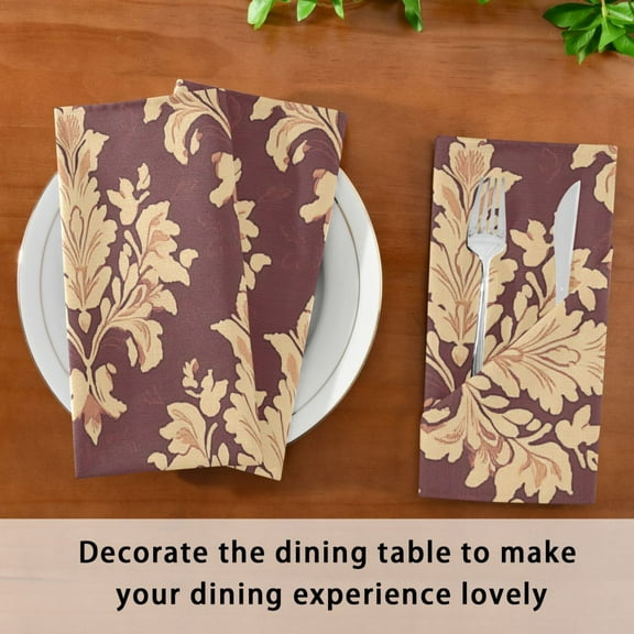 Satin Native Fab Cotton Dinner Napkin Regal Crimson Damask Reusable