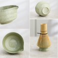 thumbnail image 4 of Matcha Set, Japanese Tea Set Includes Matcha Bowl with Spout, Matcha Whisk Holder, Bamboo Matcha Whisk and Bamboo Scoop, 17 oz Mottled Tea Green Glaze Ceramic Matcha Kit for Tea Lovers, 4 of 7