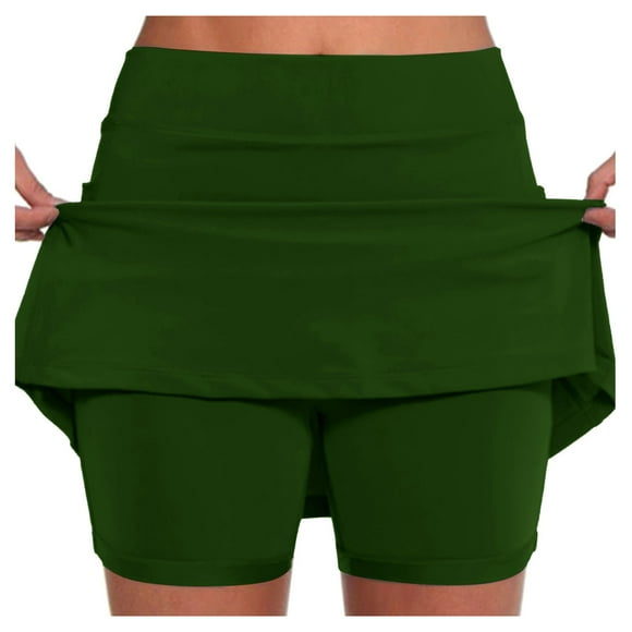 Wijhcboe 2025 Womens Casual Solid Tennis plus Size Skirts for Women Pocket Skirt Yoga Sport Tennis Skirt Active Skirt Shorts Skirt Crib Skirt Women Skirts Chiffon Skirt