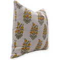 thumbnail image 2 of Fabdivine Block Print Throw Pillow Cover, 22x22 Inch Duck Canvas Decorative Cushion Cover, Floral Print Boho Design Mustard Pillow Cover for Sofa and Couch, 2 of 5