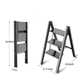thumbnail image 6 of 3 step ladder, aluminum alloy ladder, folding ladder, with wide non-skid pedals 300 lb capacity home office portable ladder, light and strong compact, can be used in the study bedroom kitchen office, 6 of 8