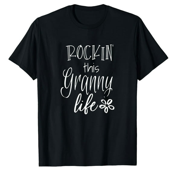 AALJY Mignon Cadeau de Grand-Mère de la Part des Petits-Enfants Rockin Ce T-Shirt de Vie de Grand-Mère