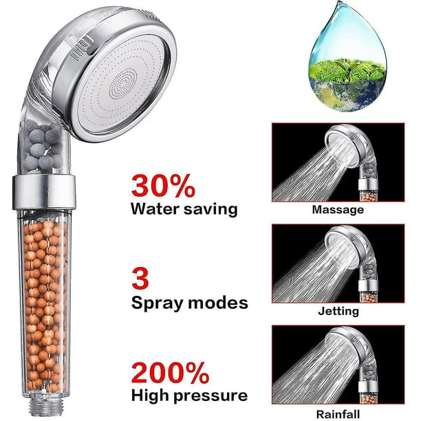 Pommeau de douche, filtre Filtration haute pression économie d'eau 3 Mode  fonction pommeau de douche à main pour peau sèche et cheveux