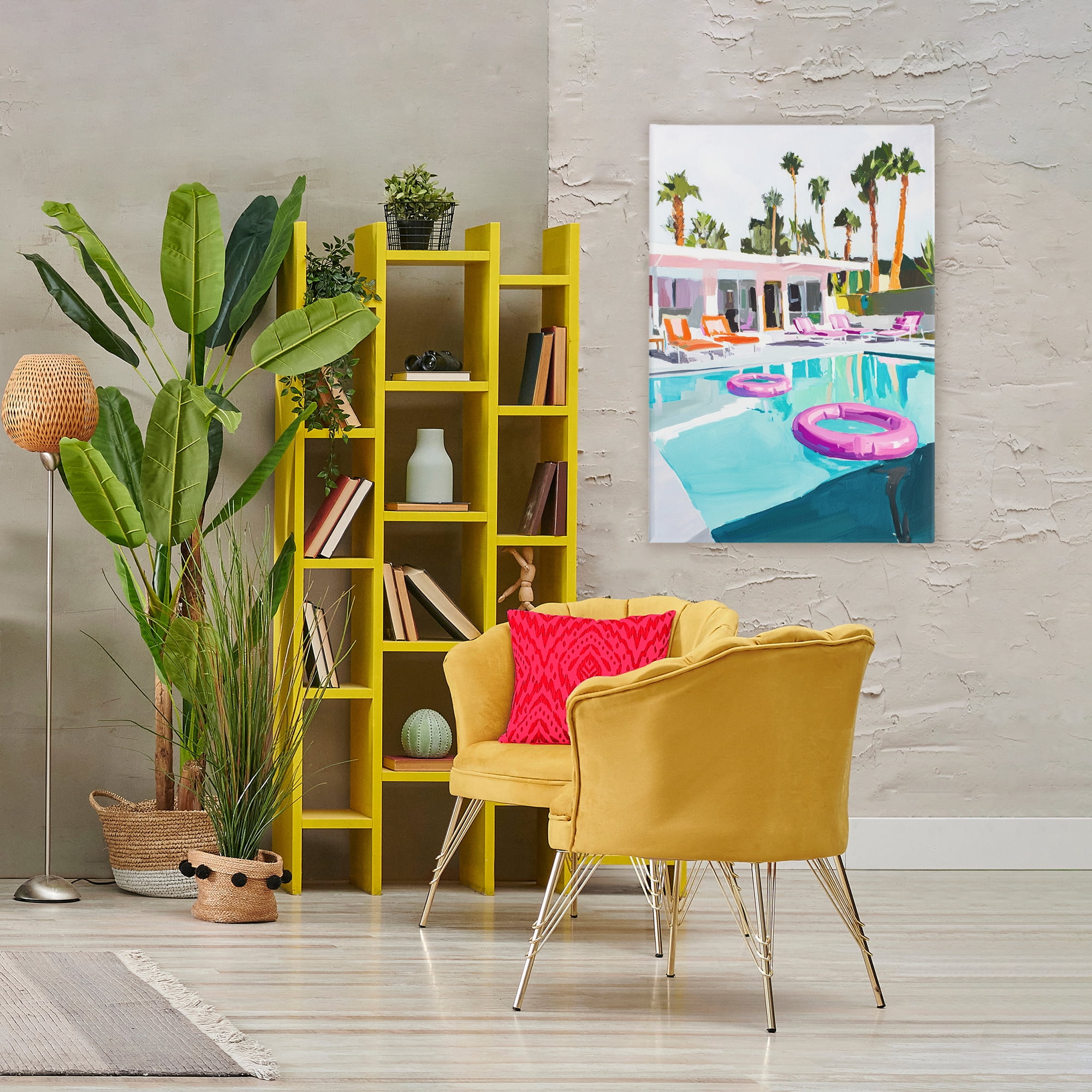 Stupell Industries Palm Springs Poolside Impression Canvas Wall Art, design by Sisi and Seb