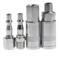 thumbnail image 2 of Paquete de 4 cones rápidos neumáticos de aire, acopdores roscados de adaptador de acopmiento de material acero inoxidable Yotijar Conector neumático, 2 of 10