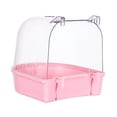 thumbnail image 3 of Caja de baño para pájaros de 5.12 pulgadas, comedero versátil, jaula de juegos, accesorio para baño de loros rosa, 3 of 7