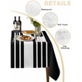 thumbnail image 2 of Black White Stripe Table Cloth, Modern Rustic Vertical Striped Waterproof Tablecloth for Square Tables, Reusable Washable Fabric Table Cover for Restaurant Kitchen Dining Tables 54"x54", 2 of 6