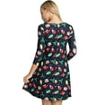 thumbnail image 3 of Women's Christmas Print Dress, All Things Christmas Print, L, 3 of 5