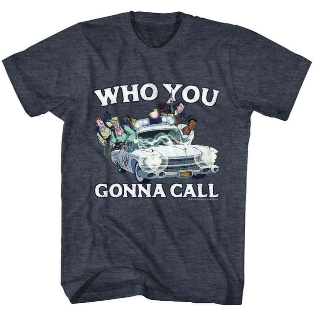 Real Ghostbusters T-Shirt Bleu Marine Qui Vas-Tu Appeler