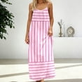 thumbnail image 4 of DHFJKG Summer Dresses For Women 2026 Sleeveless Open Back Casual Boho Maxi Dress Scoop Neck Striped A Line Dress Versatile Dresses, 4 of 7