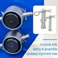 thumbnail image 7 of Uxcell 6 Pcs Clevis Pin with R Shaped Spring Cotter M6x45mm Single Hole Clevis Pin with R - Clip Fits for Automotive, 7 of 7